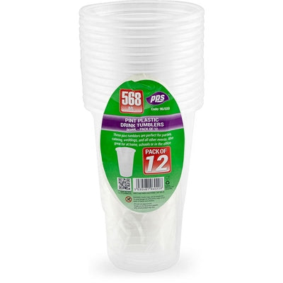 PLASTIC PINT 12 TUMBLERS