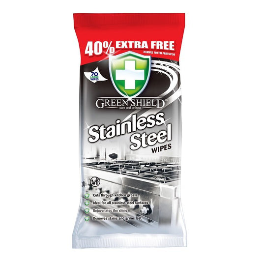 Green Shield Stainless Steel Wipes, 70 Extra Large Sheets