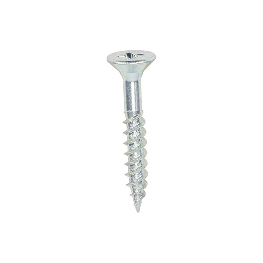 Twin-Threaded Woodscrews - PZ - Double Countersunk - Zinc 10 x 1 1/4