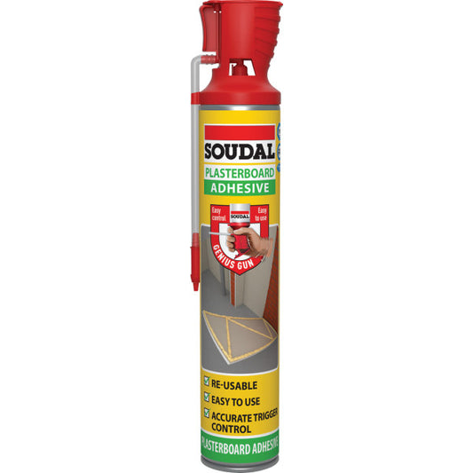 Soudal Genius Gun Plasterboard Adhesive - Champagne 750ml