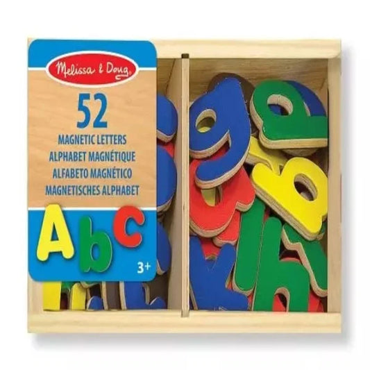 52 Wooden Alphabet Magnets in a Box - Uppercase and Lowercase Letters