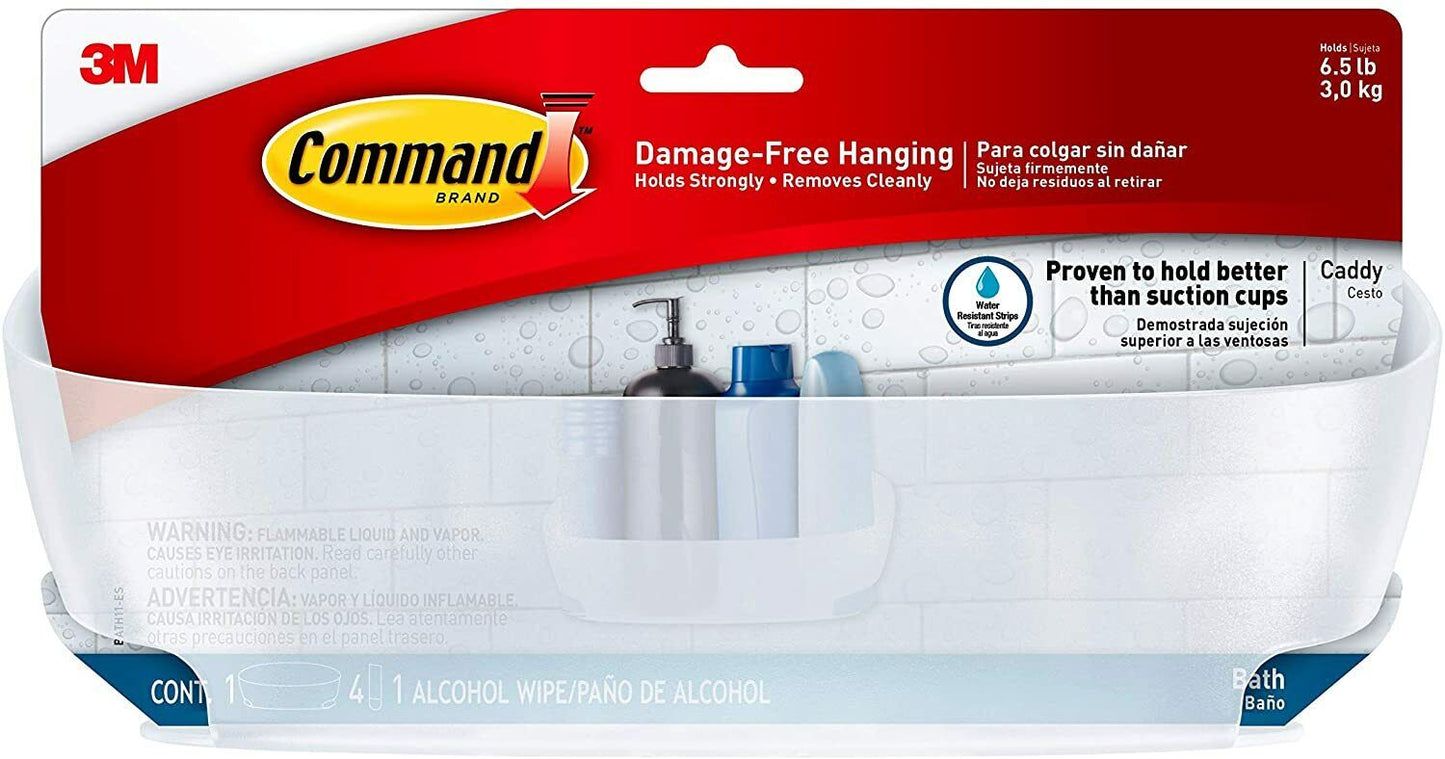 3m Command Bath11-es Shower Caddy With Water Resistant Strips - Frosted