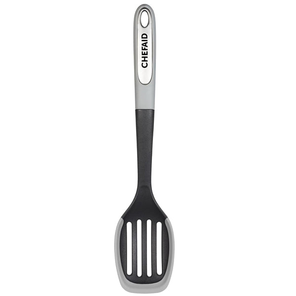 Chef Aid Nylon Slotted Spoon With Nylon Head And Silicone Edge