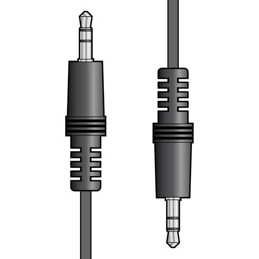 3.5mm Stereo Plug to 3.5mm Stereo Plug Leads Black 1.2m
