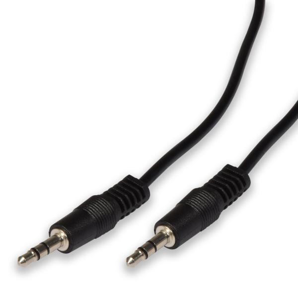 3.5mm Stereo Plug to 3.5mm Stereo Plug Leads Black 3.0m