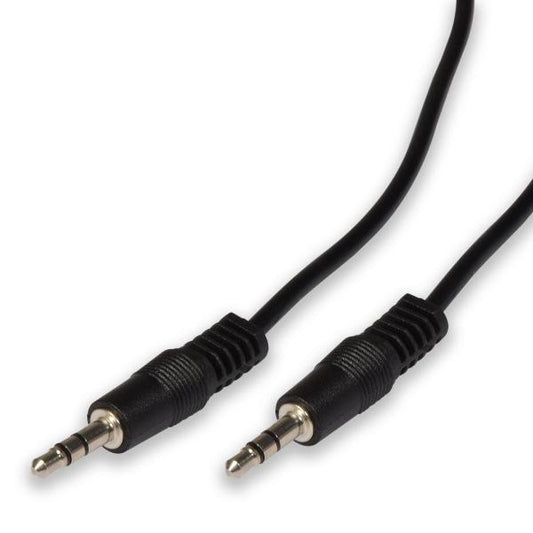 3.5mm Stereo Plug to 3.5mm Stereo Plug Leads Black 3.0m