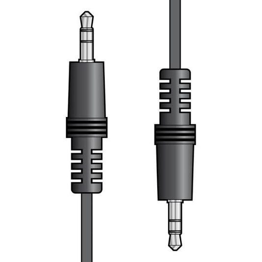 3.5mm Stereo Plug to 3.5mm Stereo Plug Leads Black 6.0m