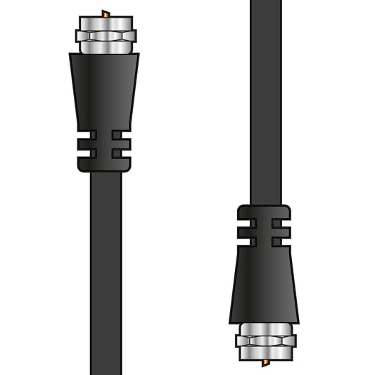 75 Ohms RG6 Coaxial F-type Plug to Plug Leads Black 2.0m