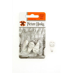 X Hard Wall Picture Hooks - White (Blister Pack) Medium
