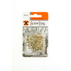 X Screw Eyes - Brass Plated (Blister Pack) Assorted