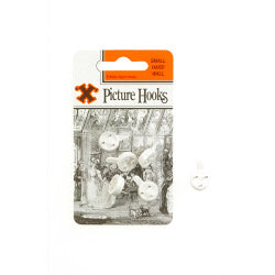 X Hard Wall Picture Hooks - White (Blister Pack) Small