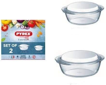 Pyrex Set of 2 Essentials Round Casserole Dishes