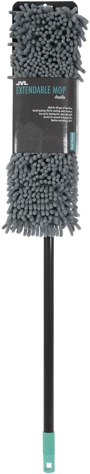 JVL 20-033GY Super-Absorbent Chenille Extendable Flat Floor Mop