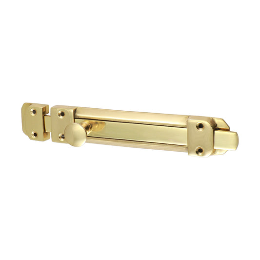 Contract Flat Section Bolt - Polished Brass 210 x 35mm