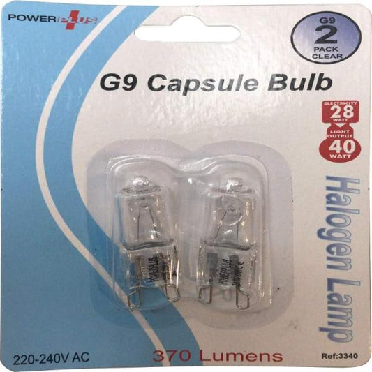 G9 2PACK Halogen Bulb Clear Capsule 28 Watt, 40 Watt