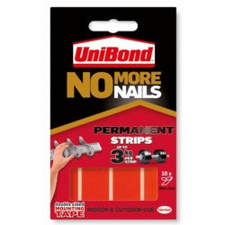 UniBond No More Nails Permanent Strips 19mm x 5cm (10 Strips)