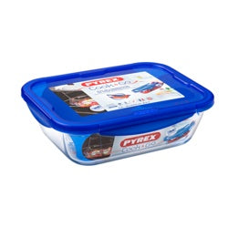 Pyrex Cook & Go Glass Rectangular Dish with Lid 25 x 19cm