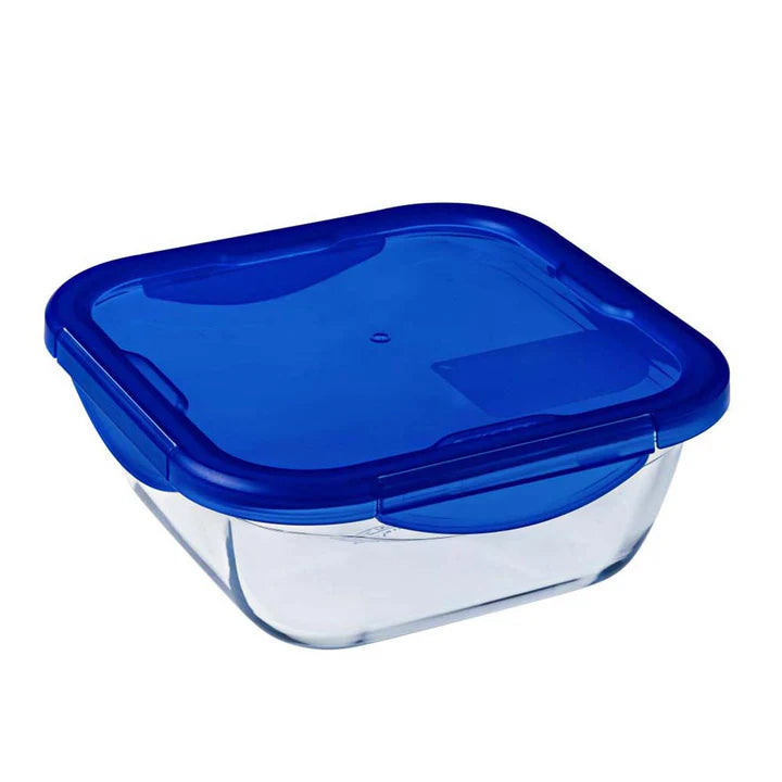 Pyrex Cook & Go Glass Square Dish with Lid, 21x21x8cm