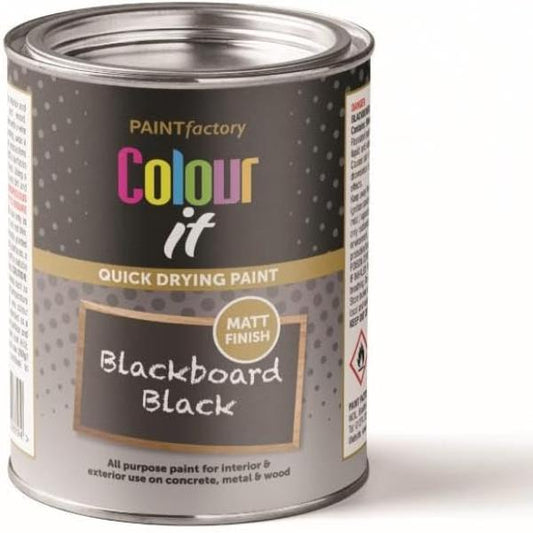 Paint Factory Blackboard Black Matt Tin Paint Interior Exterior Fast Dry 300ml