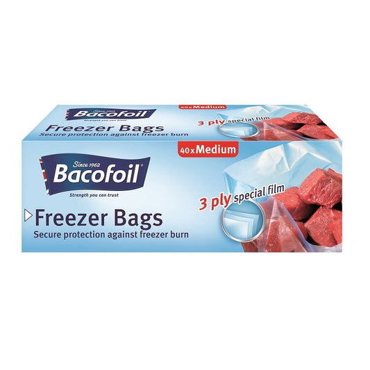 Bacofoil 40 Freezer Bags Medium 3 litre 25x32cm