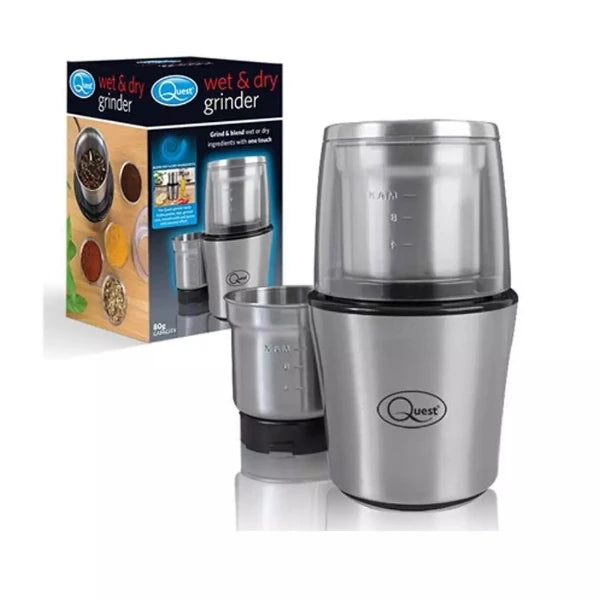 Quest Wet And Dry One Touch Grinder Silver