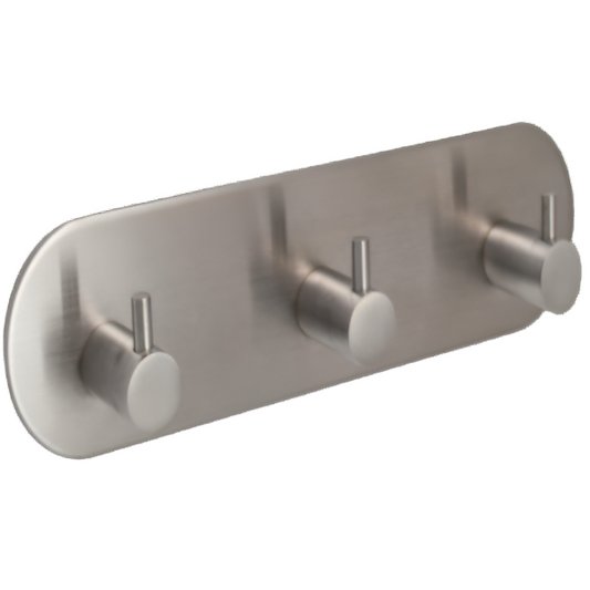 Eclipse 34739 Satin Stainless Steel Self Adhesive Trio Coat Hook