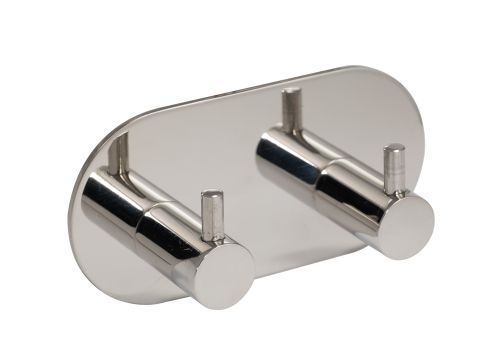 Eclipse 34748 Polished Stainless Steel Self Adhesive Double Coat Hook
