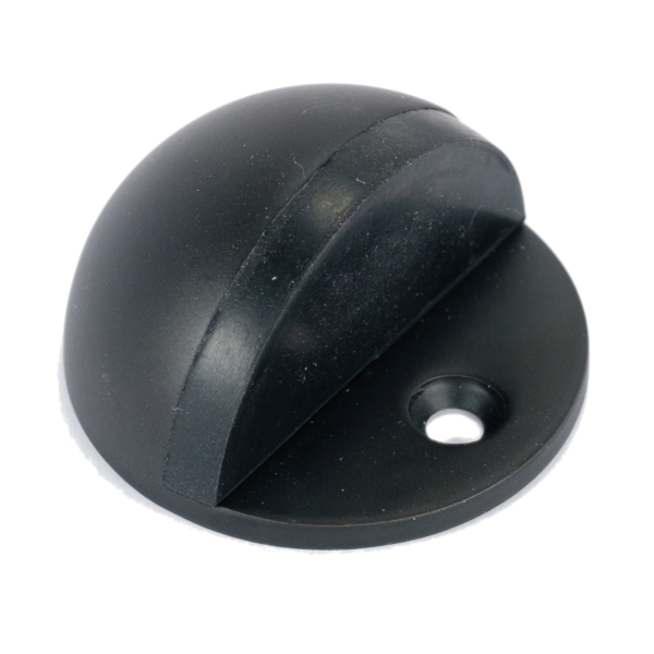 Solid Matt Black Oval Shielded Floor Door Stop