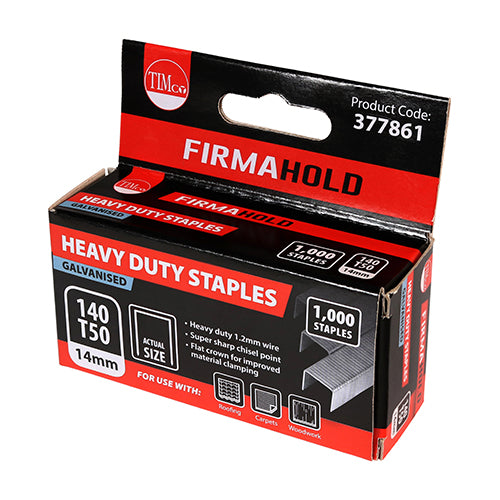 Heavy Duty Staples - Chisel Point - Galvanised 14mm