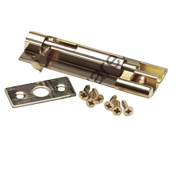 Cranked Door Bolts, Brass 75mm (3")