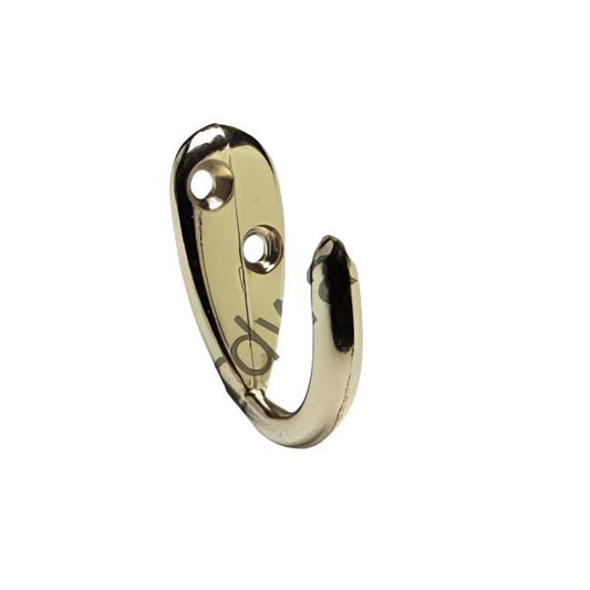 Single Robe Hooks, Brassed