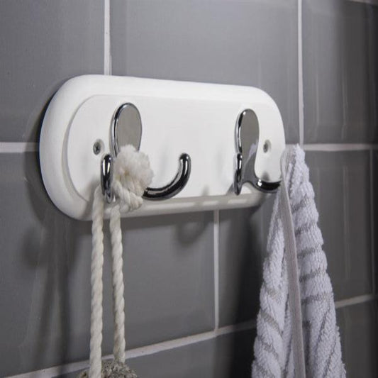 Hookrail - White w/ Chrome Double Robe 2 FSC100%