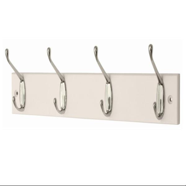 Slimline Hookrail - White w/ Chrome Slim 4 FSC100%