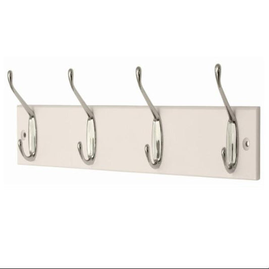 Slimline Hookrail - White w/ Chrome Slim 4 FSC100%