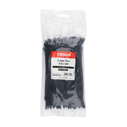 Cable Ties - Black 4.8 x 160