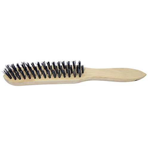 Wooden Handle Scratch Brush - Steel 4 Rows