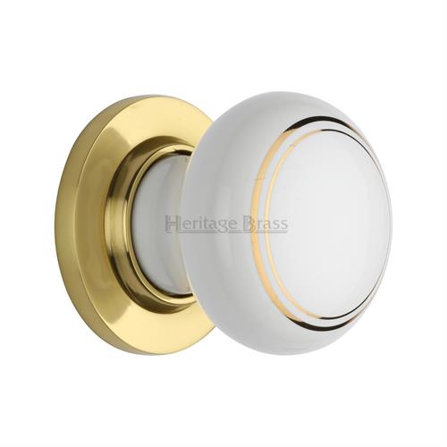 Gold Line Door Knob on Rose