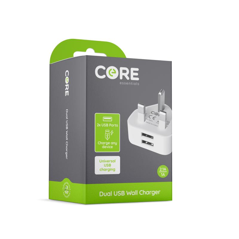 Core Dual USB Wall Charger 2.1A