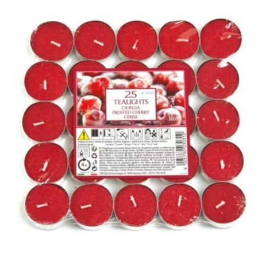 Petali Frosted Cherry Tealights Pack of 25