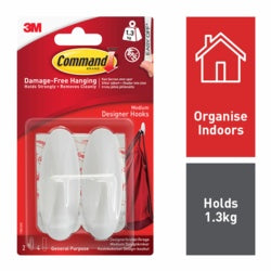 Command™ Medium Designer Hooks 2 Hooks, 4 Medium Strips