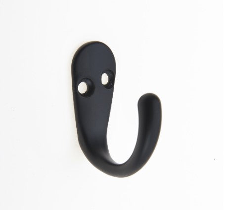 Basic Single Robe Hook - Matt Black