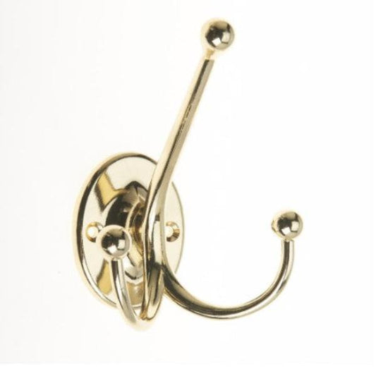 Oval Tri Hook - Polished Brass