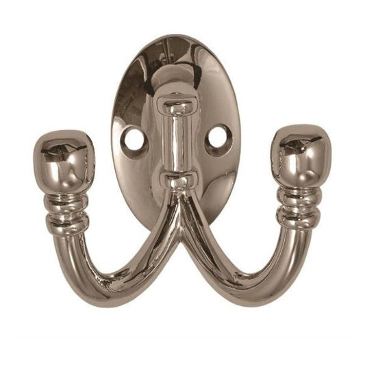Ball End Double Robe Hook - Chrome