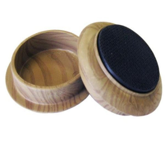 Castor Cups - Non Slip 44mm Dark Wood Grain PK4
