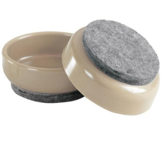 Castor Cups - Felt Based 44mm Beige PK4