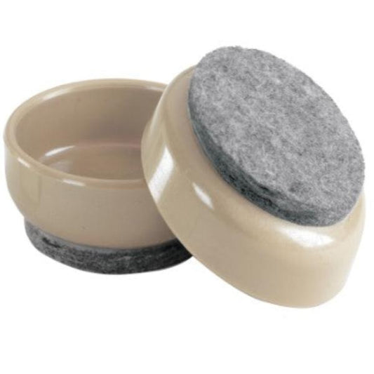 Castor Cups - Felt Based 60mm Beige PK4