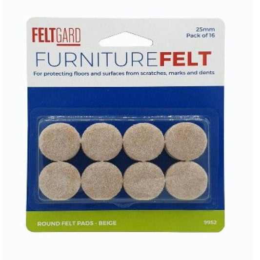 Felt Gard Pads - Round 25mm (1") PK16