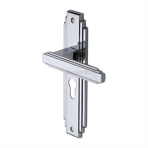 M.Marcus Astoria Door Handle on Plate (Euro Profile)
