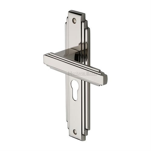 M.Marcus Astoria Door Handle on Plate (Euro Profile)