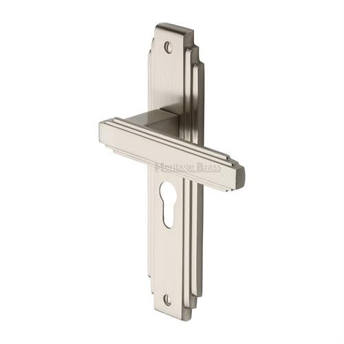 M.Marcus Astoria Door Handle on Plate (Euro Profile)